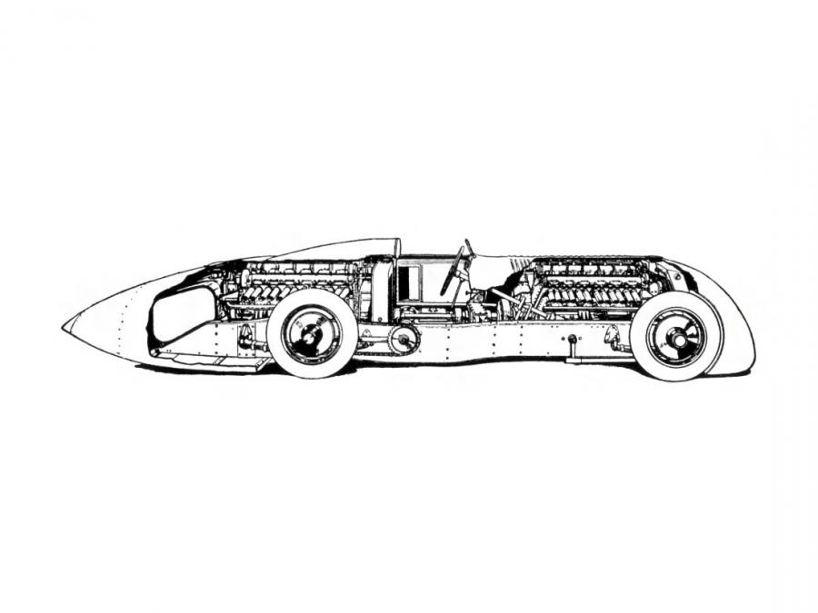 Схема Sunbeam 1000 HP 1927 года  (фото 2 из 8)